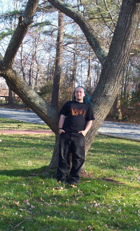 Trevor with blue hair
