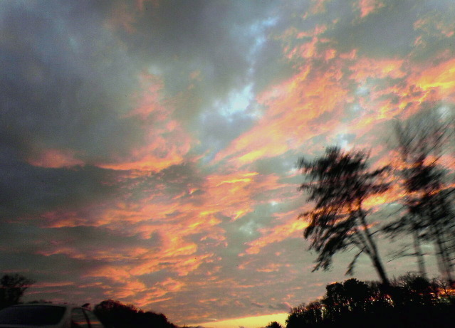Sunset just before fairly warm Christmas