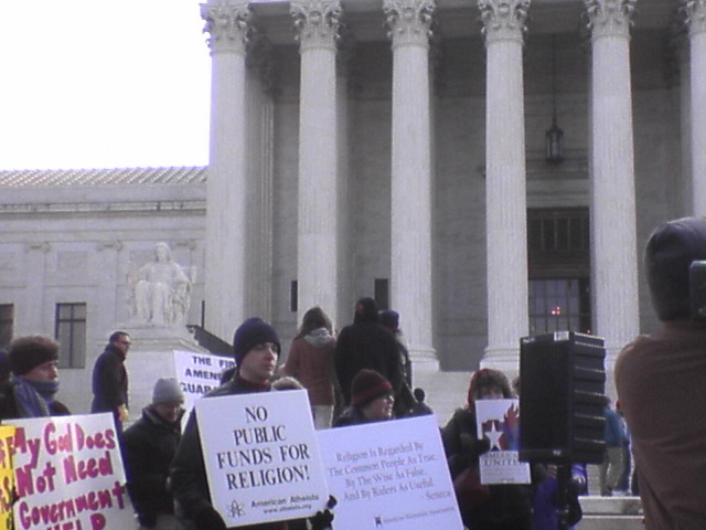 No Public Funds for Religion! in front of Supreme Court